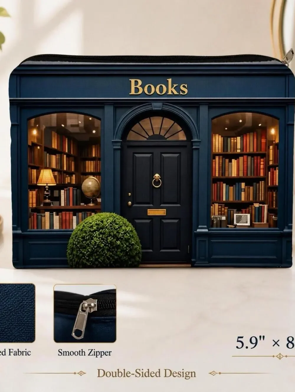 Bookstore Makeup Bag Library Cosmetic Pouch Book Lover Gift